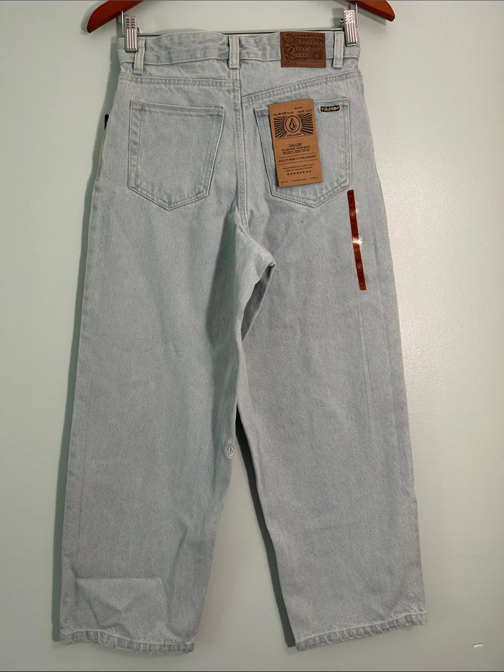 Volcom 12 (26) Jeans Big Boy Youth Chillow in Light Blue Loose Baggy Skater NWT